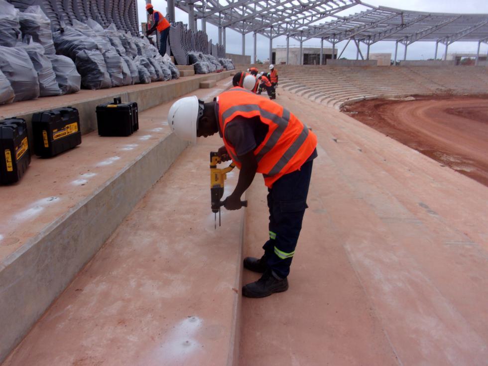Alcor works on the Yamoussoukro stadium